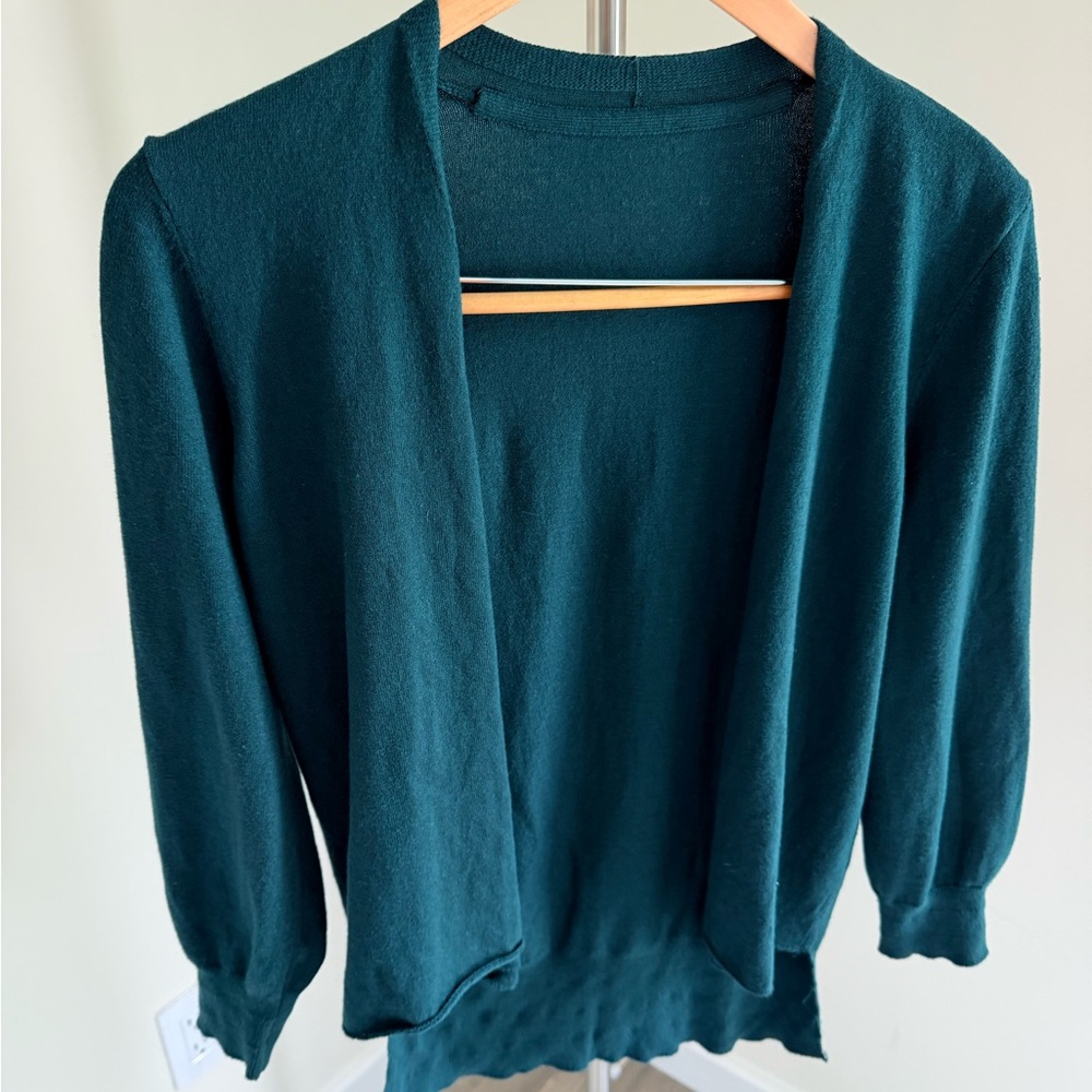Bottle green M Women's Cardigan raw hem